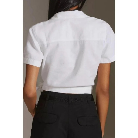 Anthropolgie Cloth & Stone Tie Waist Croped Top - Picture 3 of 10